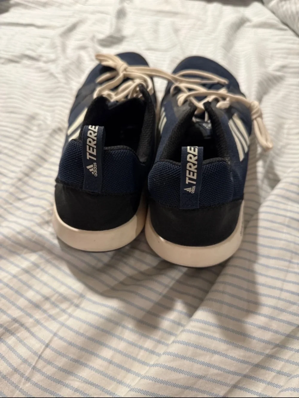adidas Navy and White 255 Lace-Up water shoes